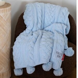 Peace Love World Cable Knit Throw Blanket